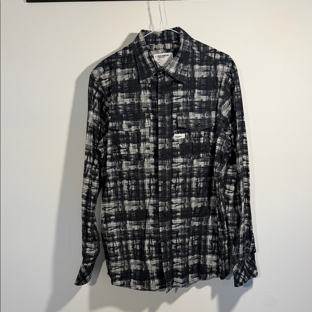 Rocawear | Black and White Denim Shirt | M